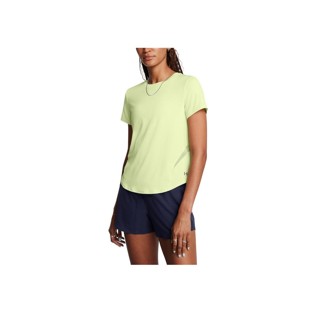 Under Armour Soft Breathable Simple Solid Color Pullover Round Neck Short Sleeve T-Shirt Women tops Vintage-Light-Green 1386400-383