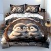 Penguin Love Winter Decor Set Exquisite Three-Piece Bedding Set Gift For Kids And Adults