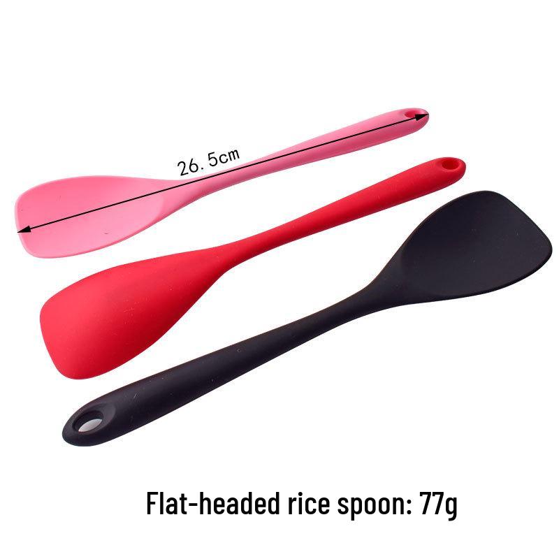 Silicone Non-Stick Rice Paddle and Spatula Set: Duckbill Scraper, Stir-Frying Spoon, Serving Spoon.
