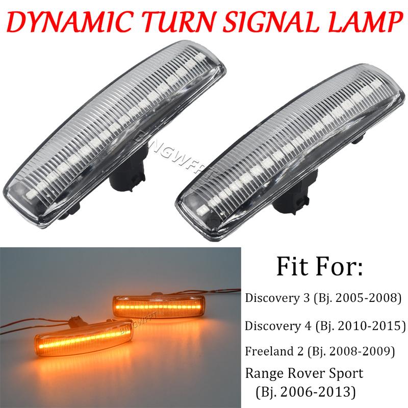 Dynamic Turn Signal Smooth Flowing Light OE Plug LED Side Marker Light For Land Rover Discovery 3 4 Freeland 2 Range Rover Sport