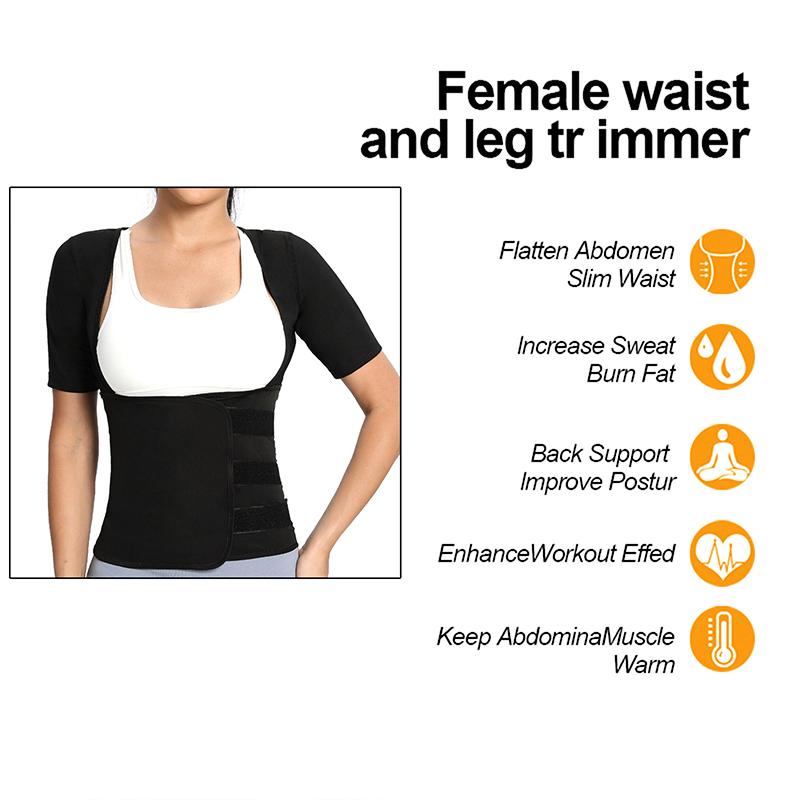 Sauna Suit For Women Sweat Body Shaper Hot Waist Trainer Short Sleeve Shirt Workout Top|Shaping Sweating Short Sleeve Bodysuit