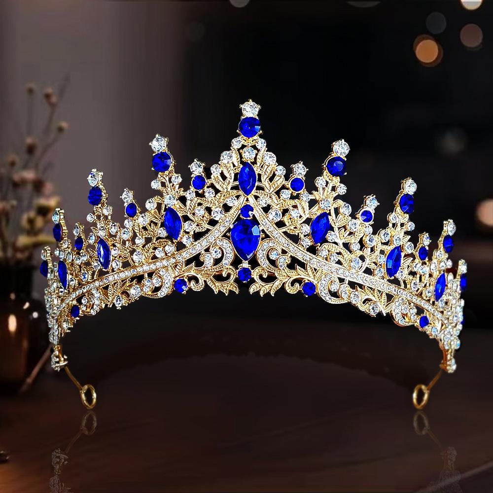 Bride Crown Wedding Dress  Party Crown Birthday Performance Carnival  Crystal Hair Accessory