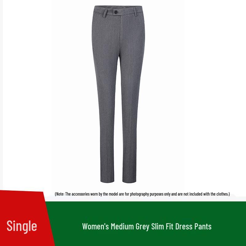 

Women s Dark Blue and Black Slim Fit Suit Pants - Professional Formal Wear for Spring and Autumn XL