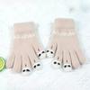 Cute Warm Fuzzy Gloves Women Men Cozy Plush Touch Screen Gloves Winter Funny Finger Gloves for Texting Writing Driving