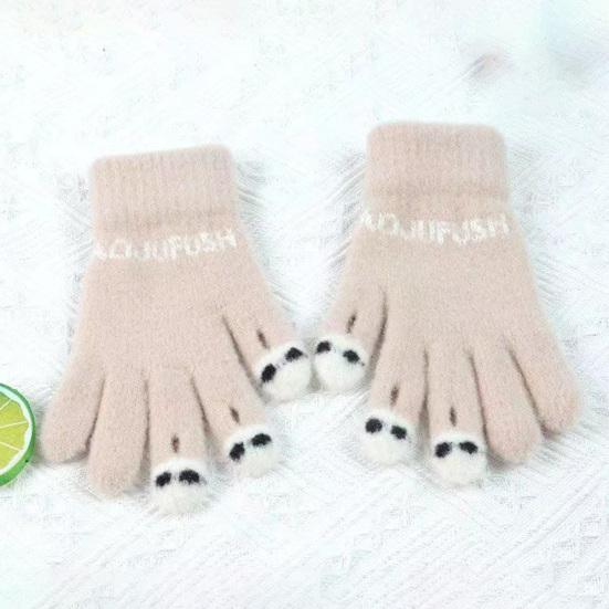 Cute Warm Fuzzy Gloves Women Men Cozy Plush Touch Screen Gloves Winter Funny Finger Gloves for Texting Writing Driving