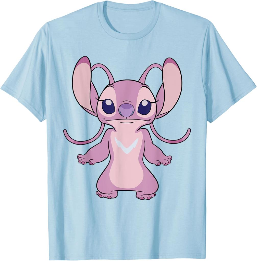 Hot Fashion Unisex Lilo & Stitch Angel Front and Back 2-Sided T-Shirt S-4XL Four Seasons