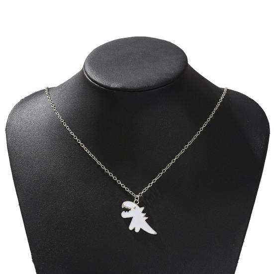 Pendant Necklace Dinosaur Ins Hip Hop Jewelry Long Electroplating Couple Necklace for Friend