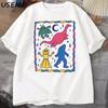 Colorful Cryptids T Shirt Man Cute Animal Printed T Shirt Casual Cotton Round Neck Tops Harajuku Streetwear Clothes