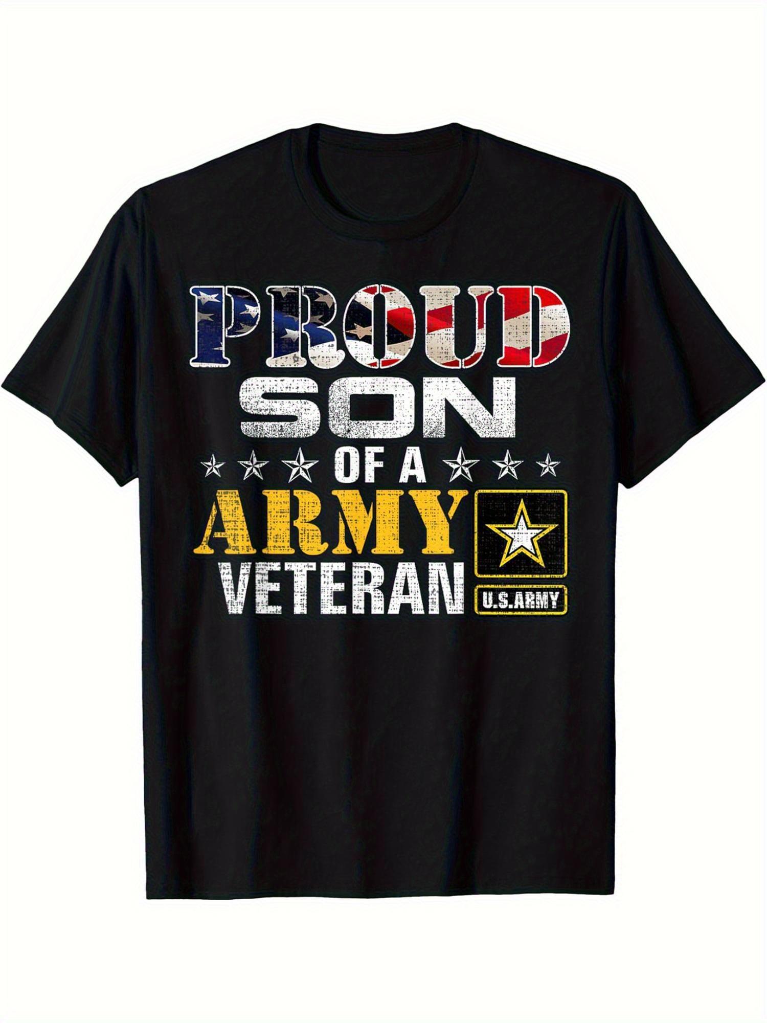 Military Veteran Proud Son American Flag Military Gift T-shirt S