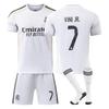 Teens Kids Adults Football Kits Sport Training Jersey Set with Socks 26/26 Real Madrid #7 Vini JR