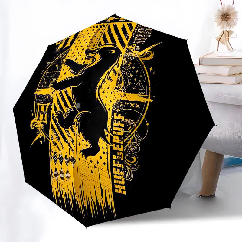 1pc Hufflepuff House Crest Umbrella with Plastic Handle,Cartoon Pattern,Suitable for All Seasons Multi-functional Umbrella343
