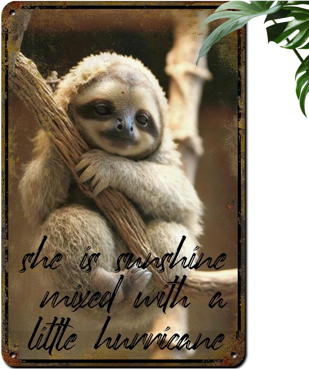 

CEQOLI Funny Sloth Vintage Tin SignFunny Animals Wall Decor for Home Cafes Office Store Pubs Club Sign Gift Plaque Tin Sign 20x30cm（7.8x11.8inch）