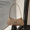 Spring Popular Bow Small Bag Women's 2025 New Fashion Underarm Crescent Bag Texture Versatile Messenger Bag