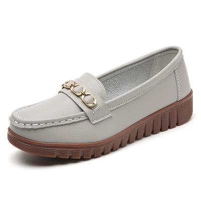 Leather Flat Shoes Fashion Casual Women's Shoes Light Cover Foot Non-slip Spring Summer Large Size Mother Loafers New