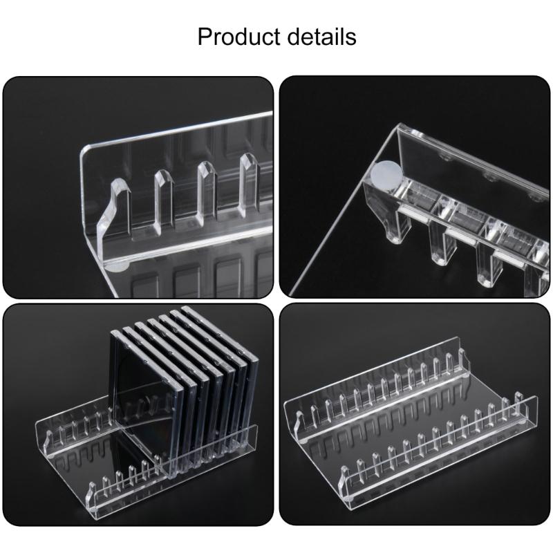 Clear Acrylic CDs Holder, Desktop Organizers Rack for 12 Standard CDs Case, Slip Resistant Base