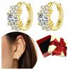 S925 Earrings Plated Large Cubic Zirconia Crystals English Zirconias