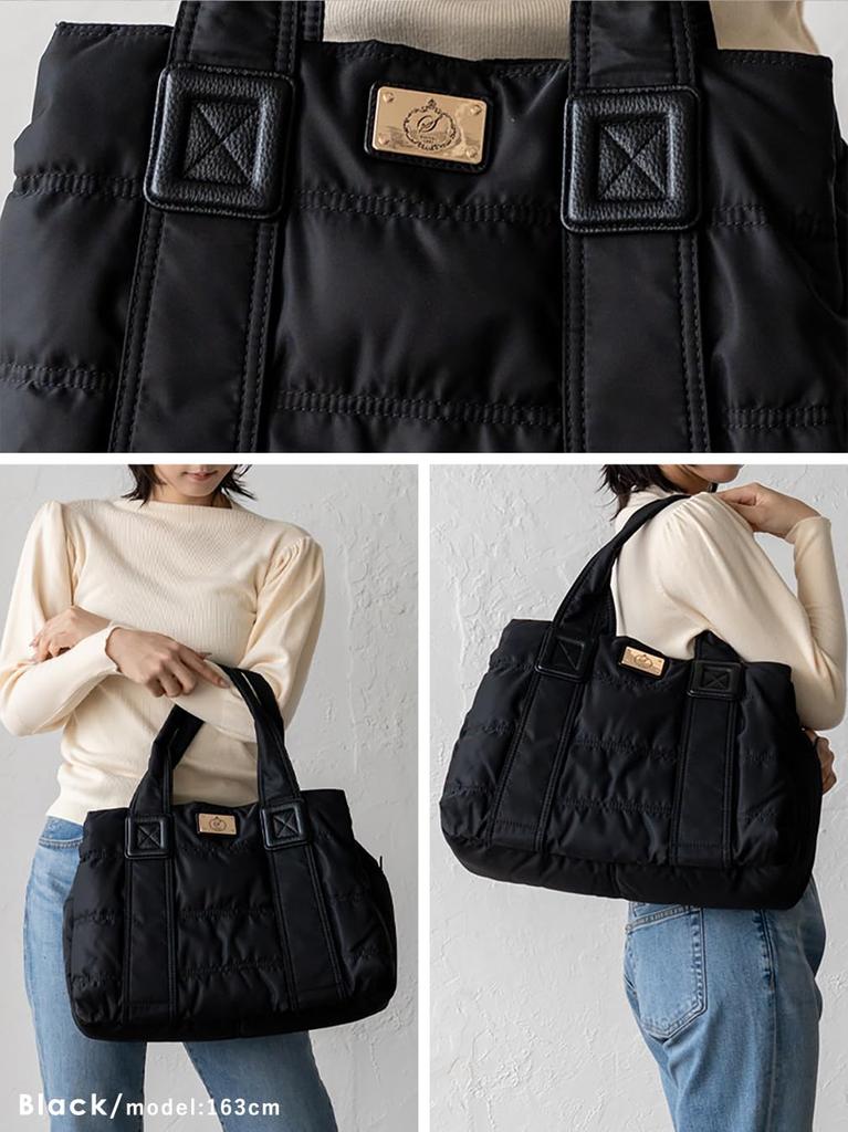 VITAFELICE Quilted Tote Bag (L) Women's Blov-vf0058 (Black)
