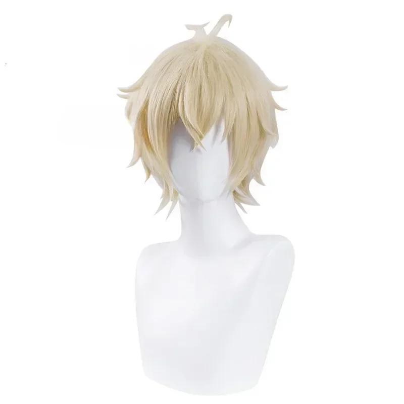 Mikaela Hyakuya Cosplay Wig Men Short Light Blond Wig Cosplay Anime Cosplay Wigs Heat Resistant Synthetic Wigs