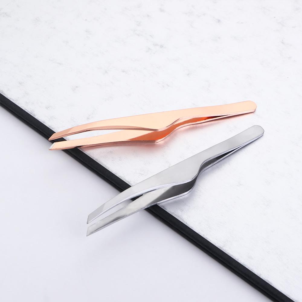 Precision Slanted Head Fine Hairs Eye Brow Clips Eyelash Tweezers Lash Hairs Puller Eyebrow Tweezer