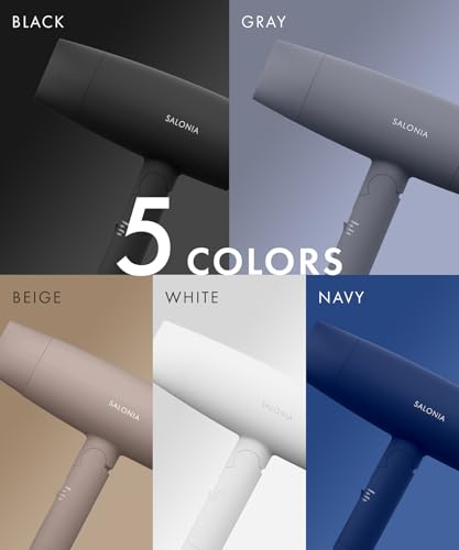 SALONIA Speedy Ion Hair Dryer, High Airflow, Fast Drying, Lightweight, Negative Ion Hair Dryer SL-013AGR, Gray [Amazon.co.jp Exclusive]