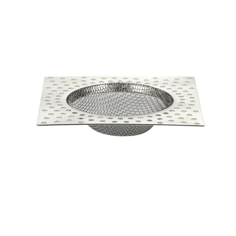 Square Stainless Steel Drain Strainer, Bathroom and Toilet Drain Anti-Clog Cover, Kitchen and Toilet Hair Filter Drain Mesh