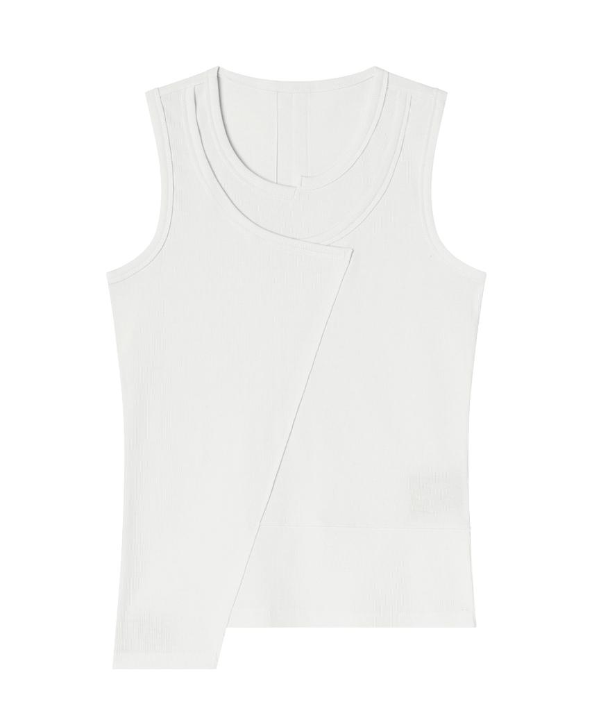 Hapeuaenhapeu Asymmetrical Layered Sleeveless Top Wh (Man)