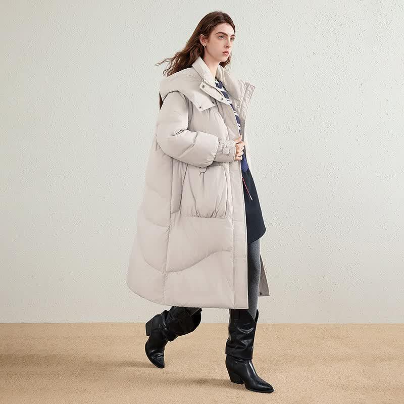 Chuyu Women's Long Hooded Winter Down Jacket