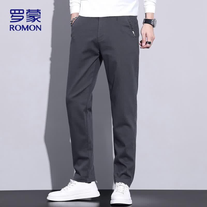 ROMON Men's Straight-Leg Casual Pants