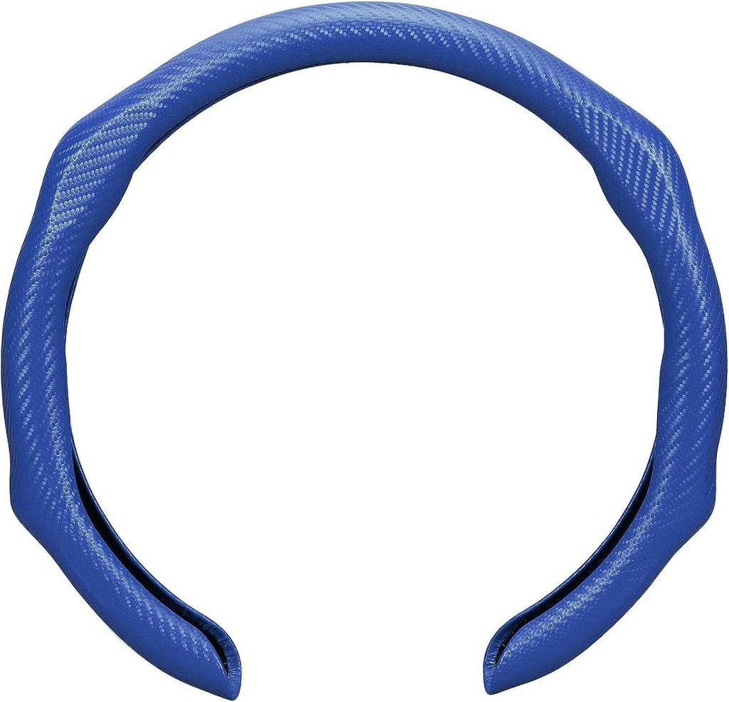 Carbon Fiber Pattern Anti-Slip Leather Steering Wheel Cover for Various Car Models