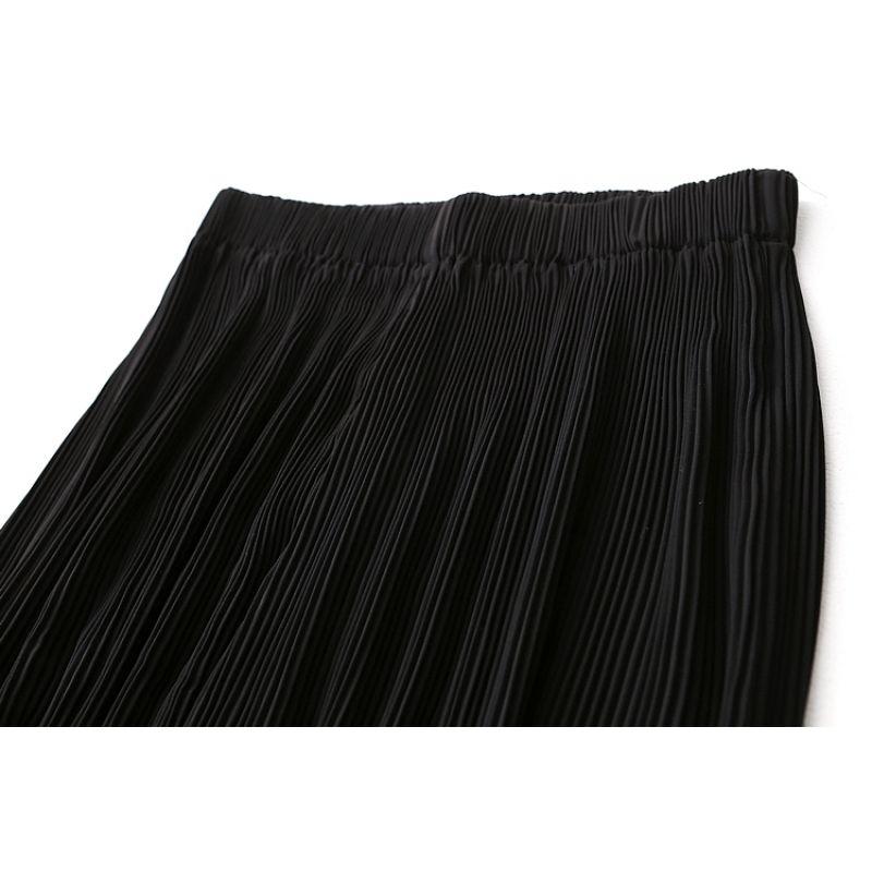 Export Export High Quality Ruched Draping Effect Pure Color Normcore Vertical Stripes Loose Straight-leg Casual Pants Spring & Fall