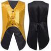 Boys Sparkly Sequin Vest Asymmetrical Hem Sleeveless Design for Parties Stage Events