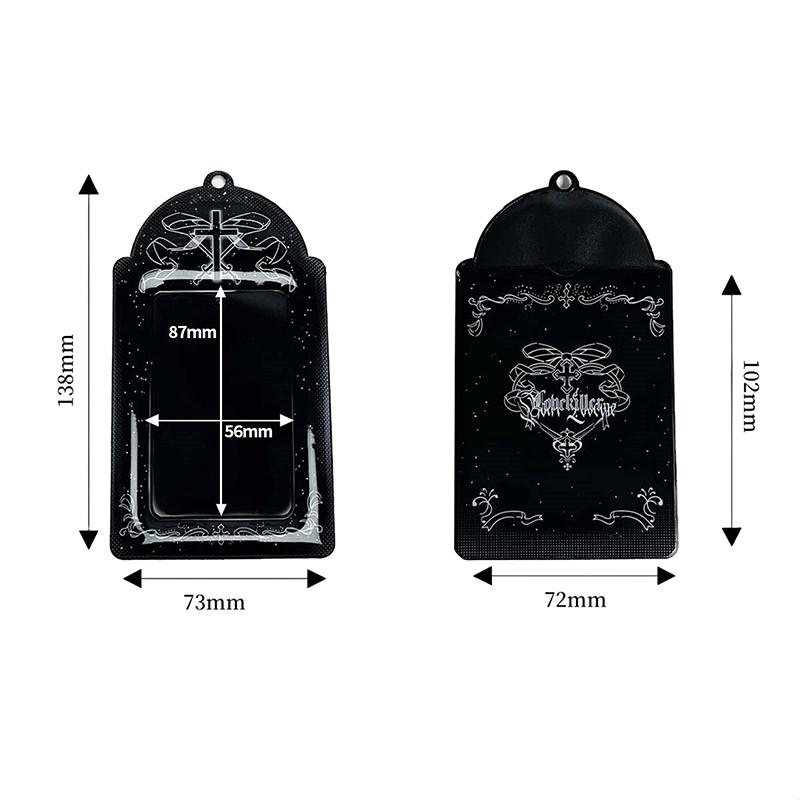 Kpop Photocard Holder Student Bus Card Protective Photo Sleeves Love Cross Small Card Storage Case Pendant Lovely Id Card Holder