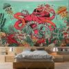 Skull Mushroom Tapestry Hippie Monster Octopus Tapestries Jellyfish Ocean Wave Animal Landscape Tapestry Wall Art Aesthetic