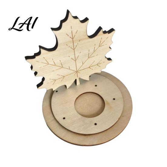 Decorative Autumn Centerpiece Wooden Candle Holder Halloween Tea Light Holder Pumpkin/Mushroom/Maple Leaf/Hedgehog for Table Centerpieces Fall Theme