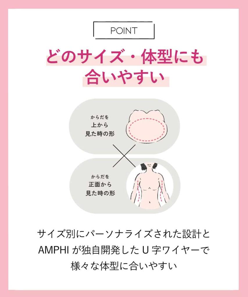 Amphi Personalized High Back Fits Plus C75 Bra, Design, Sides, Smoothing, A-G Cups, Sizes, [stylist 4U] Bra, BOG306, Women's, White,