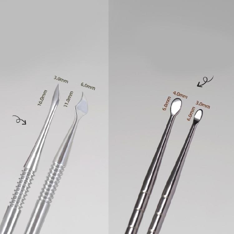 Double Ended Precise Nail Art Spatula and Carver with Rust Proof Stainless Steel Construction Grip Friendly Handle