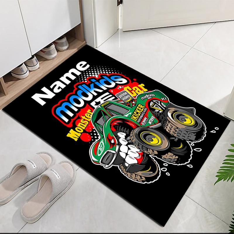 Custom Name Truck Printed Carpet, for Office Chair Living Room Bedroom Kitchen Room Decor Gifts.