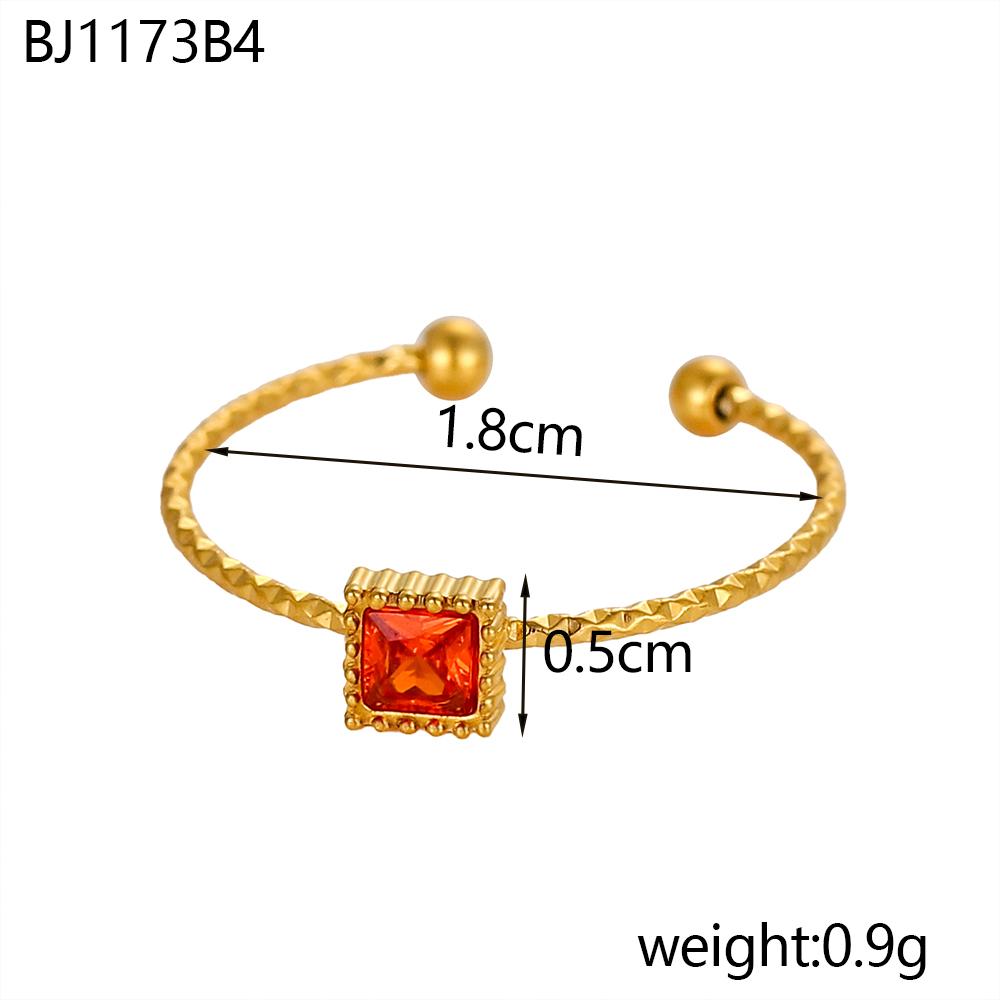 

CARLIDANA New Gold Plated Stainless Steel Adjustable Open Ring Crown Fish Shaped Colorful Zircon Ring Ladies Fashion Jewelry resizable