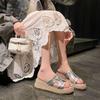 In the Summer of 2025, the New Fashionable and Versatile Thick-bottomed Wedge Slippers for Women To Wear with Skirts To Increase the Height of One-wor