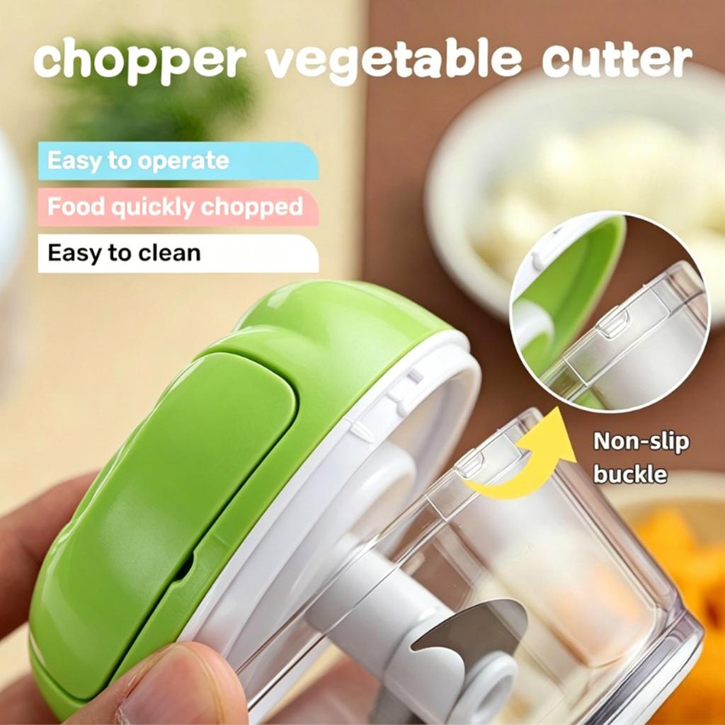 Manual Garlic, Multi-Function Food Mincer for Garlic, Meat, Vegetables and Baby Food - Kitchen Tool
