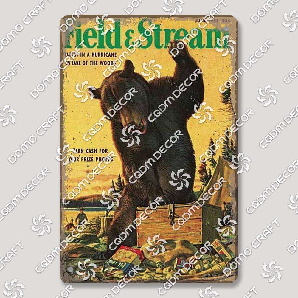 Hunting Metal Tin Signs, Ranger Shotgun Shells Vintage Poster, Retro Duck Elk Bear Metal Plaque, Club Farmhouse Home Wall Decor