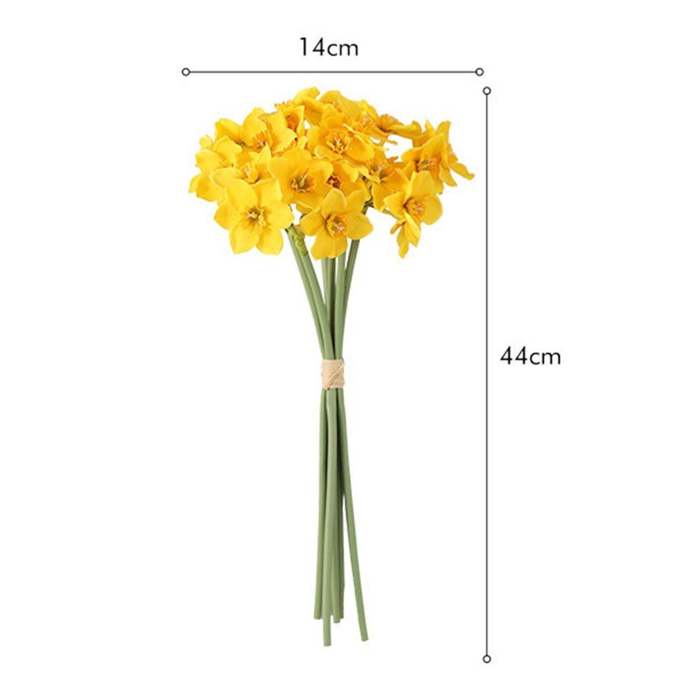 6PCS/Bundle Gift Party Supplies Home Decoration Lifelike Daffodils Floral Arrangement Simulation Narcissus Artificial Flower