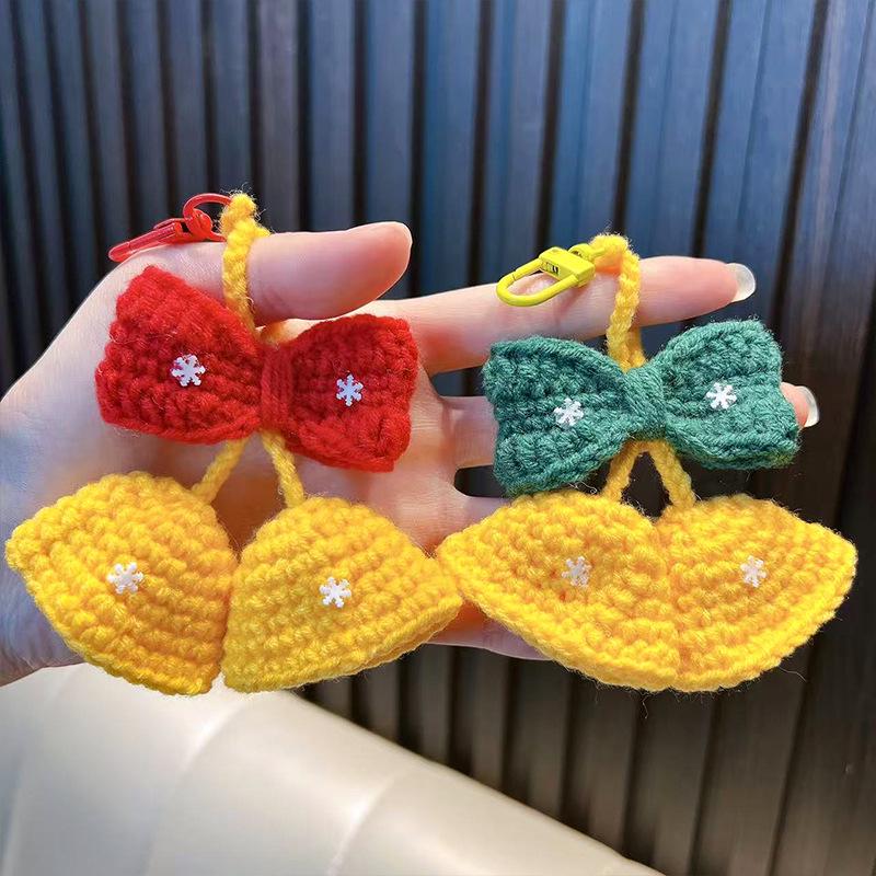 Plush Christmas Bell Keychain - Cute Festive Bag Pendant Gift