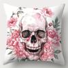 Watercolor Skulls With Floral Patterns Pillow Covers Pattern Cushion Cover Suitable For Sofa Bedroom Car Pillow Cover