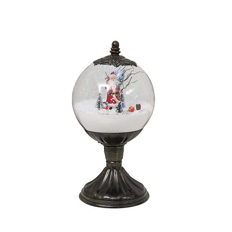 DurableChristmas Crystal Ball Drifting Snow Old Man Wind Lamp Glowing Snow Music Lamp Ornament Christmas Gift Window Decoration