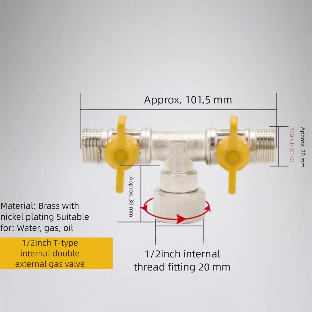 Zesílený sprchový přepínací ventil Mosazná hadicová armatura Nový uzavírací ventil Baterie