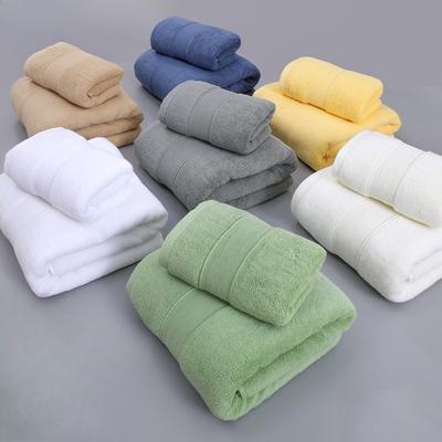 %100 Pamuk Kalınlaştırılmış Banyo Havlusu Yedi Renkli Havlu Seti Beş Yıldızlı Otel Havluları 21 İplikli Pamuk Emici Düz Banyo Havluları