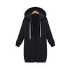 Europe, America, cross-border Amazon autumn and winter super long velvet large size women's sweater loose hooded jacket cardigan