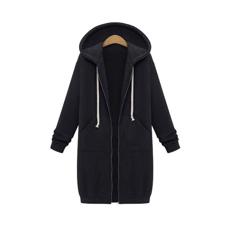 Europe, America, cross-border Amazon autumn and winter super long velvet large size women's sweater loose hooded jacket cardigan