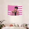 Changbin Pink American Flag Banner Tapestry Party Backdrop Decor Perfect For Living Room Wall Hanging & Movie Night Themed